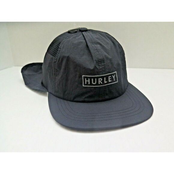HURLEY Mens Size S/M PROTECT YA NECK Fishing Hunting Hat Black - Picture 2 of 8